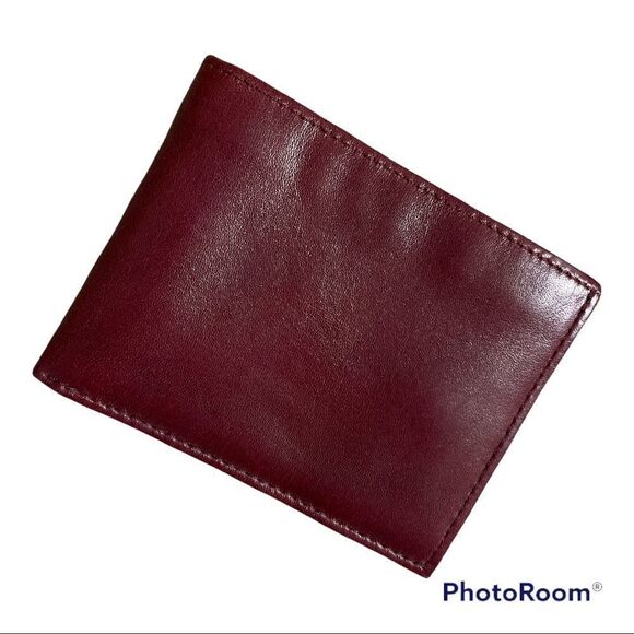 Vintage as new Hand crafted Leather Oxblood Brown Bifold Wallet - Picture 2 of 9